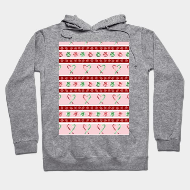 Pink and Red candy cane stripes Hoodie by Quick Brown Fox Canada 